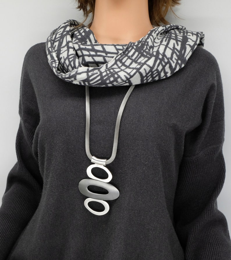 Stylish statement necklace, sweater necklace, bold necklace Stainless steel necklace image 10