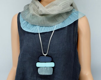 Stunning bold statement necklace, chunky necklace, fun blue necklace