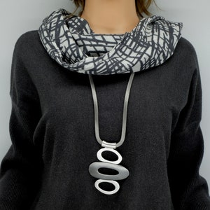 Stylish statement necklace, sweater necklace, bold necklace Stainless steel necklace image 3