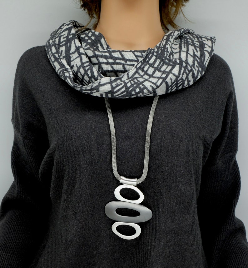Stylish statement necklace, sweater necklace, bold necklace Stainless steel necklace image 3