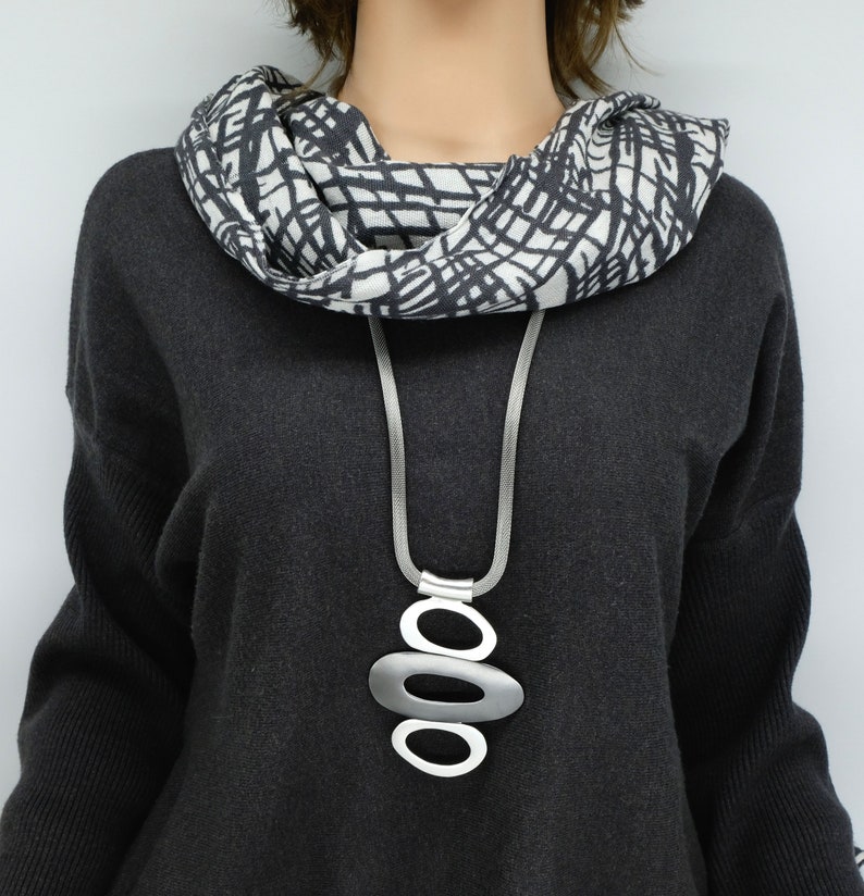 Stylish statement necklace, sweater necklace, bold necklace Stainless steel necklace image 1