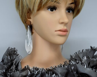 Long Statement Earrings: Lightweight Dangle Earrings with Stainless Steel Studs