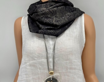 Clock Pendant Necklace, Mesh Chain, Bold Statement Jewelry