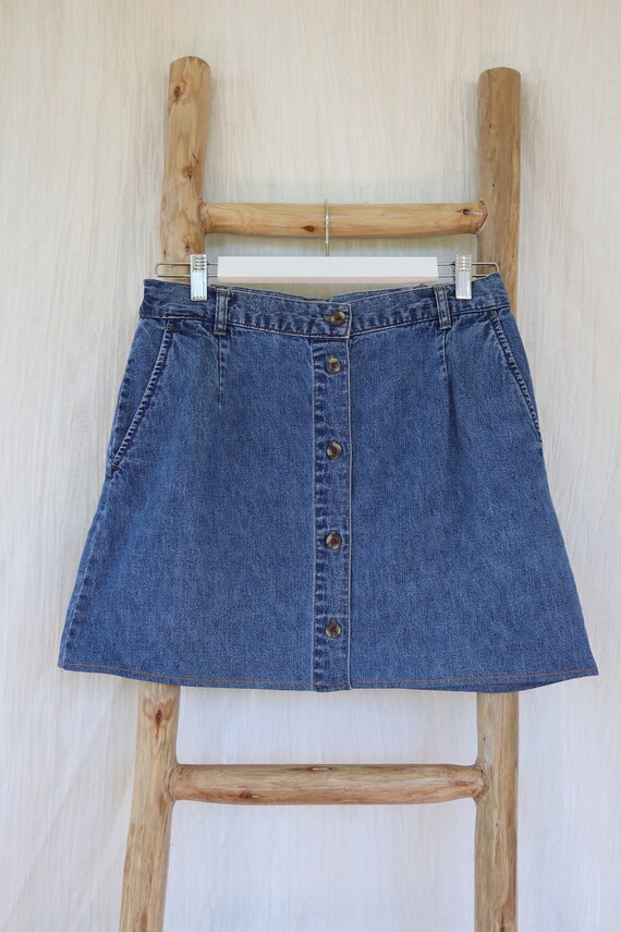 Denim Mini Skirt - image 1