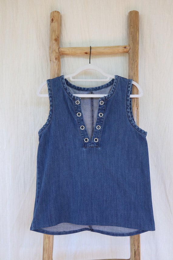 denim tank top - Gem