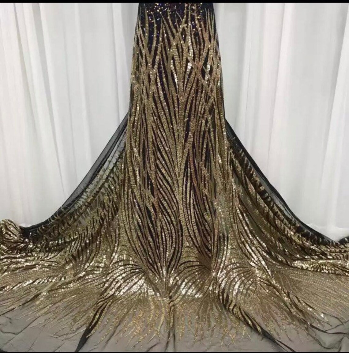 New Beautiful Sequin lace fabric Etsy