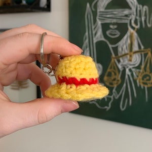 Straw Hat Crocheted Keychain || Handmade Crocheted Keychain || Anime Keychain