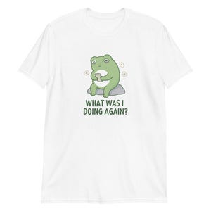What Was I Doing Again? Scrolling Addiction Humor, Brain Fog Mental Health Tee White