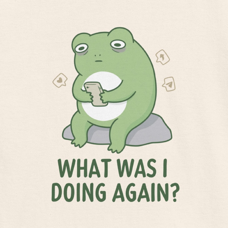 What Was I Doing Again? Scrolling Addiction Humor, Brain Fog Mental Health Tee image 1