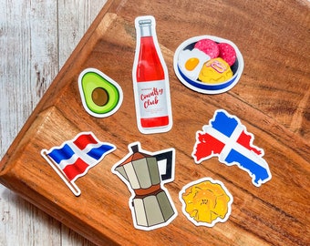 Dominican Sticker Pack | Vinyl Sticker | Dominican Republic Stickers |  Die Cut | Aesthetic Sticker | Waterbottle Sticker