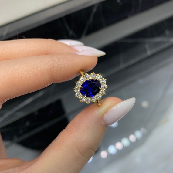 Diana Sapphire Engagement Kate Middleton Blue Sapphire Ring Oval