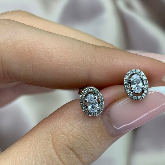 14K Rose Gold Diamond Halo and Oval Morganite Stud Earrings – Maurice's  Jewelers