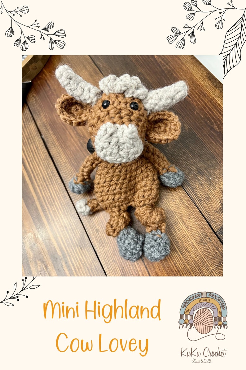 Crochet Highland Cow Lovey Etsy
