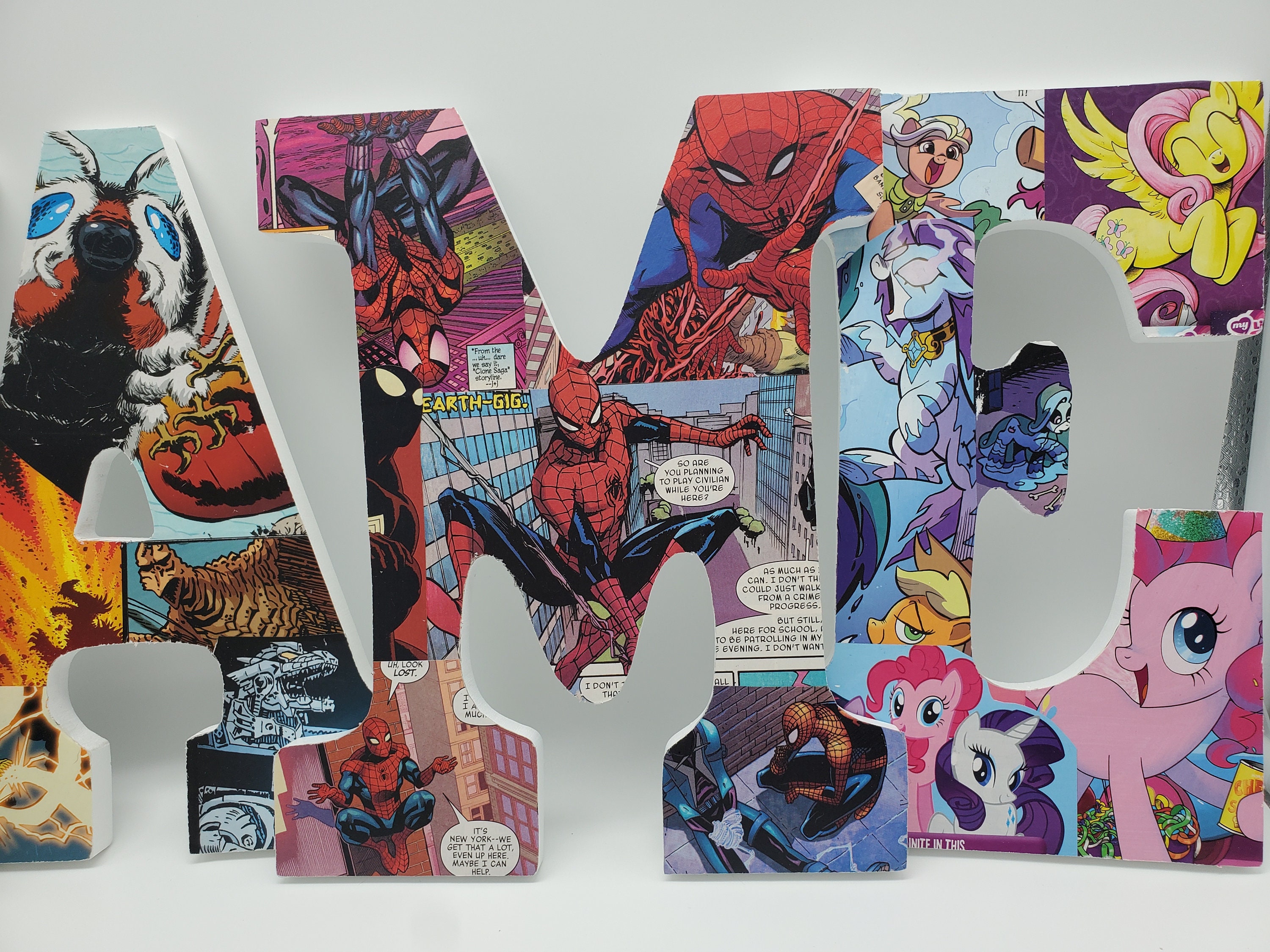 Custom Comic Book, Cartoon Character Individual Wood Letters - Etsy
