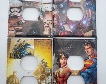 Custom Comic Book, Cartoon Character Outlet Cover Plate