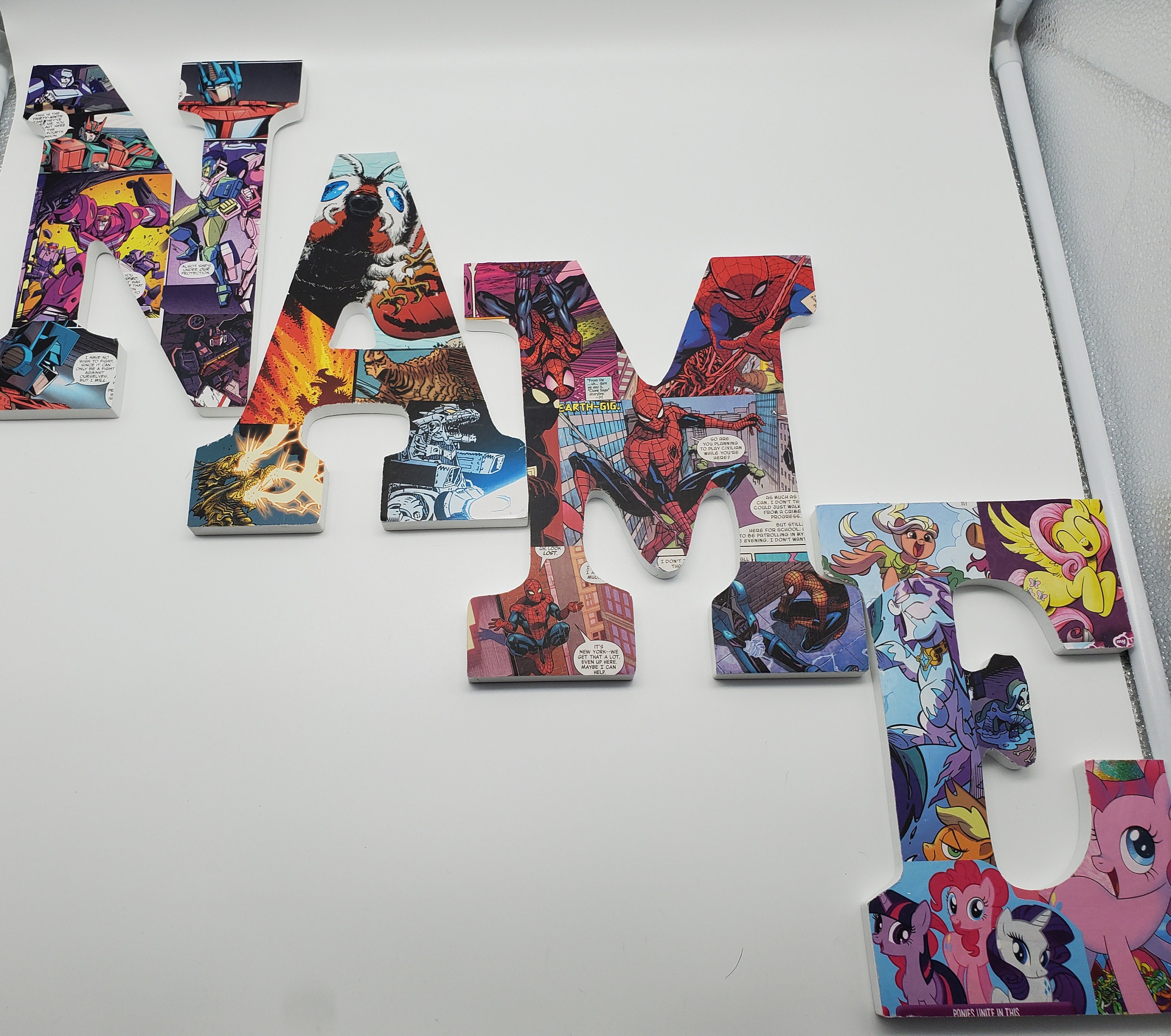 Custom Comic Book, Cartoon Character Individual Wood Letters - Etsy