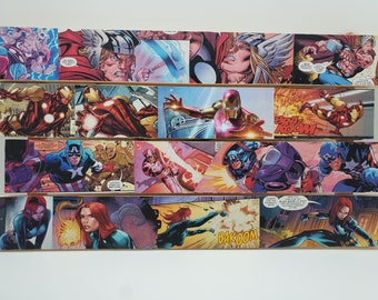 Avengers Comic Book 4 Panel Wood Wall Hanging