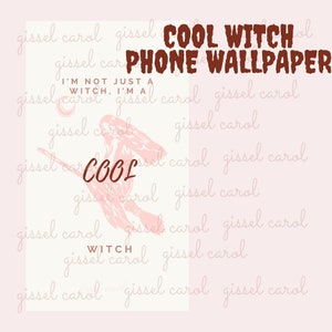 Cool Witch Halloween Phone Wallpaper | Aesthetic wallpaper | Girly wallpaper | Digital | Clipart