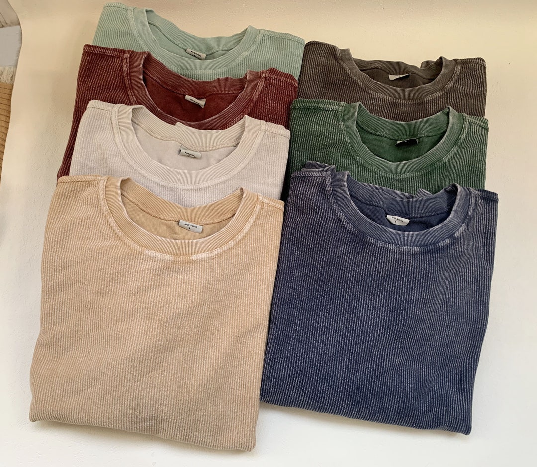 100 Cotton Blank Corded Sweatshirt Oversized Unisex Crew Neck