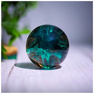 Aurora Borealis Paperweight Northern Lights Paperweight Decor Resin Wood Globe Northern Lights Gift Aurora Borealis Home Decor