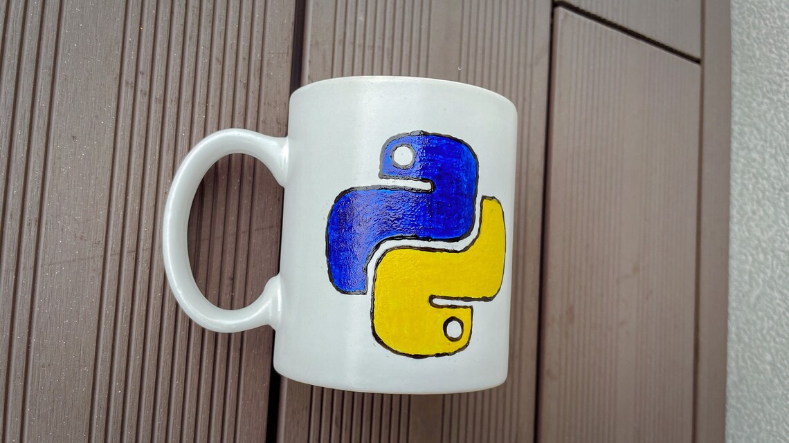 Hand-Painted Python Mug Gift for Programmer Coder Engineer | Etsy