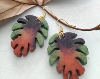 "Leaves" earrings in the colors of autumn