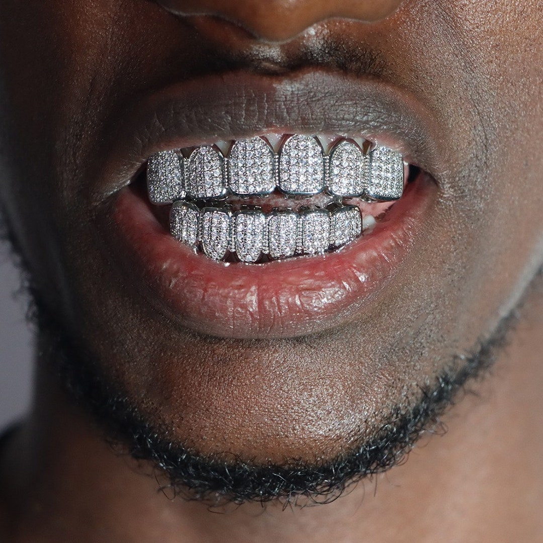 Hip Hop Bling Iced Out CZ Teeth Grillz Caps Set Top&bottom Etsy UK