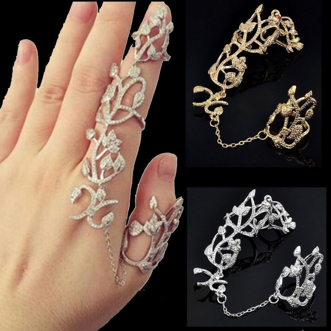 Vogue Two Finger Knuckle Ring Double Ring Link for Women Girl - Etsy