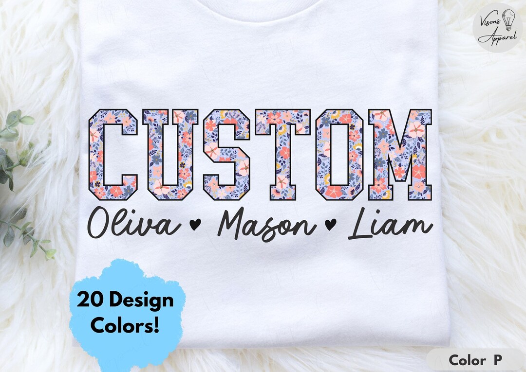 Grandma Floral Summer Vibe Grandkids Name Personalized Shirt