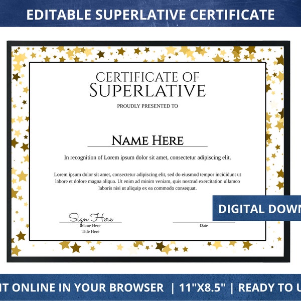 Superlative Template Etsy