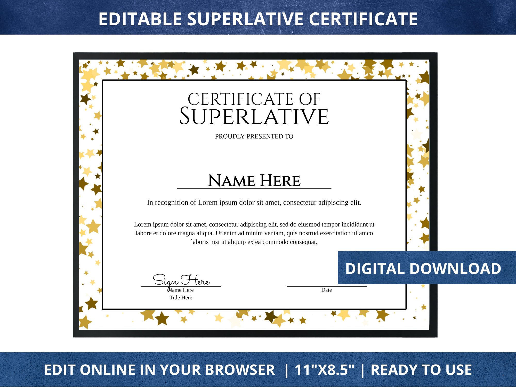Editable Superlative Certificate Printable Superlative - Etsy