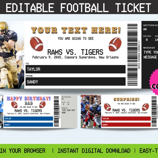 Customizable Ticket Template - Etsy