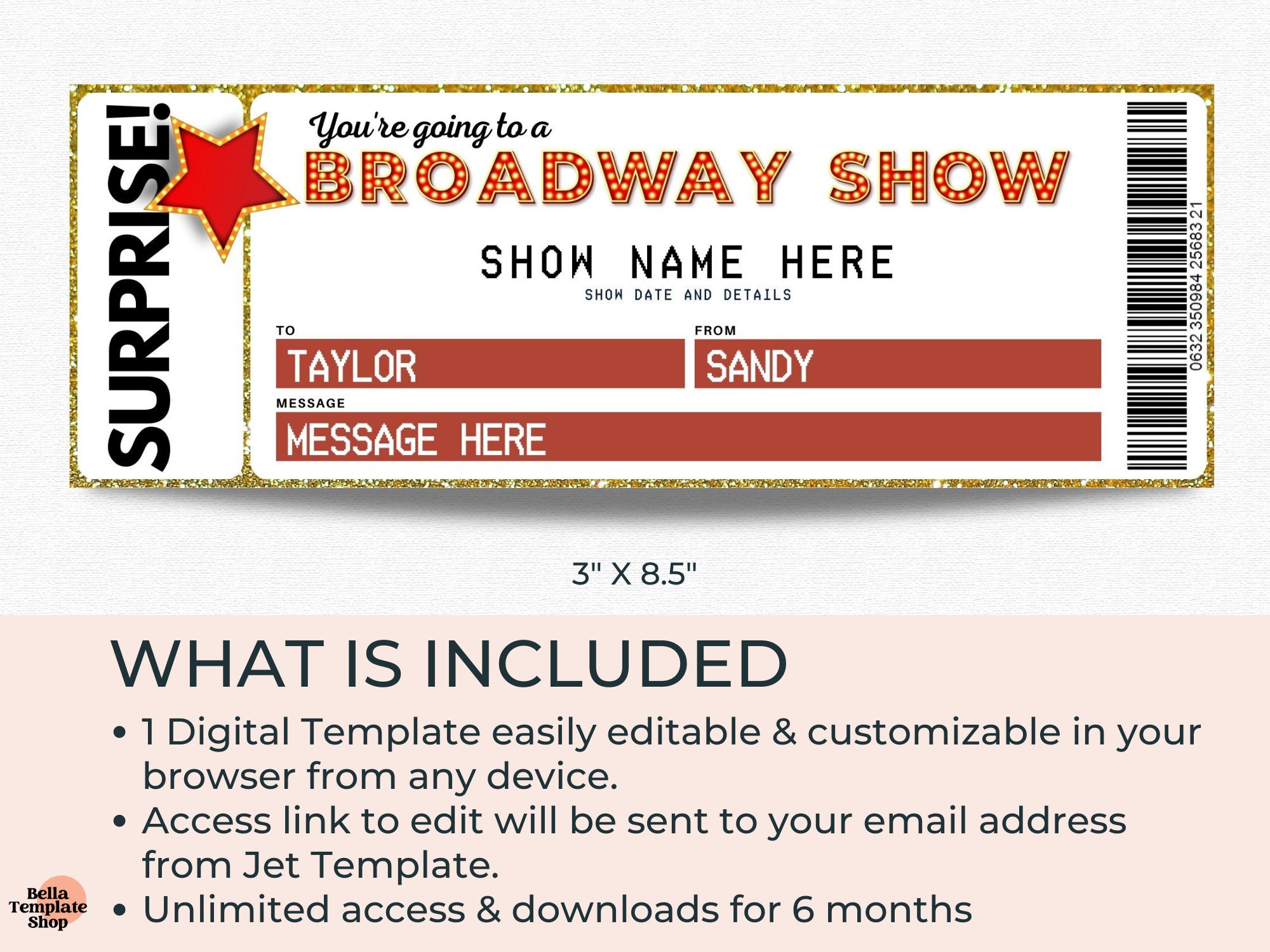 Editable Broadway Show Ticket Template Printable Broadway Etsy Editable Broadway Show Ticket Template Printable Broadway Etsy