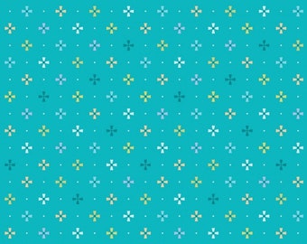 Frolic - Teal Circus premium cotton quilting fabric by Amanda Murphy and Benartex - Manufacturer# 13515-84 - sold by half yard