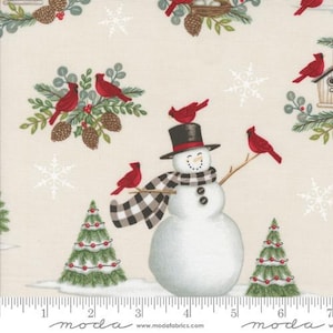 Winter Friends by Deb Strain - Snowy White - Manufacturer Moda - Manufacturer #56130 11 - Premium Cotton Fabric - Sold by Half Yard Cuts