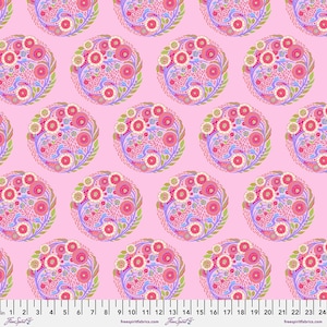 Parisville Deja Vu by Tula Pink-Strawberry Topiary-Mfg Free Spirit-Mfg #PWTP188.STRAWBERRY-Premium Cotton Fabric-Sold by Half Yard Cuts