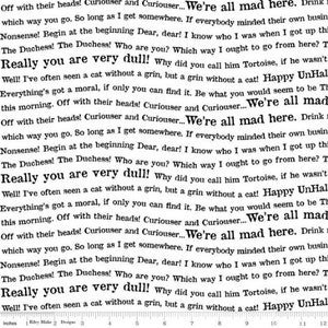 Mad Masquerade by J. Wecker Frisch-Wavy Words White-Riley Blake Designs-Mfg #C11963-WHITE-Premium Cotton Fabric-Sold by Half Yard Cuts