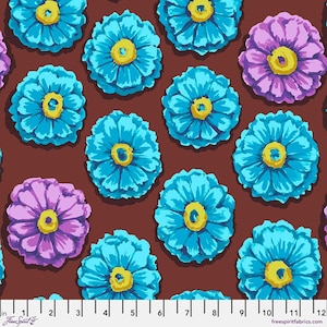 Kaffe Fasset - Aqua Zinnia floral premium cotton fabric from Free Spirit - Manufacturer Item #PWGP031.AQUA sold by half yard