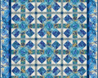 Oriental Gardens Quilt Kit by Jason Yenter  82.5" x 104.5" from In the Beginning - Cotton Fabric