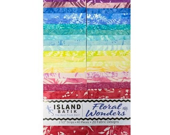 Floral Wonders Batiks Strip Set from Island Batik - 2-1/2" strips of quilt fabric