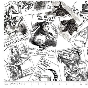 Mad Masquerade by J. Wecker Frisch - Card Toss White - Mfg Riley Blake - Mfg #CD11957-WHITE - Premium Cotton Fabric - Sold by Half Yard Cuts