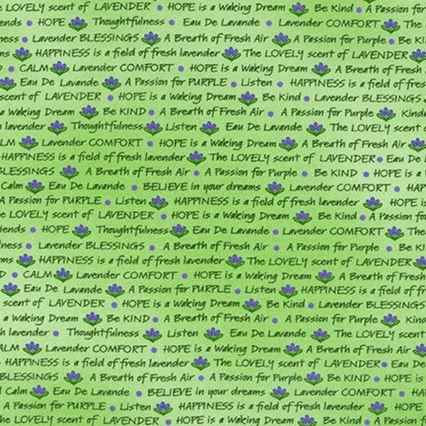 Lavender Blessings Fresh Sage cotton quilting fabric by Robert Kaufman - Item# FLH-20362-459 - Sold in half yard increments