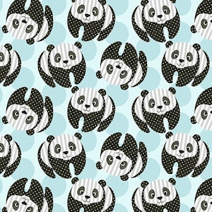 At The Zoo - Panda Quilt Fabric by Studio E Item #6602-79 - Half Yard Cuts