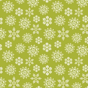 Nordic Cabin by Cherry Guidry - Nordic Snowflake Lime - Mfg. Benartex - Mfg. #13421P-44 - Premium Cotton Fabric - Sold by Half Yard Cuts
