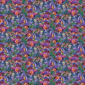 Astral Voyage by Josephine Wall-Multi Floral Fantasy-Mfg. 3 Wishes Fabrics-Mfg. # 20185-MLT-Premium Cotton Fabric-Sold by Half Yard Cuts
