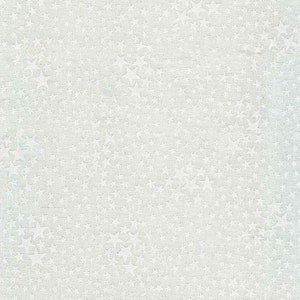 C7998-WHITE Stars & Stripes - White on White -  Tiny Patriotic Stars - Half Yard