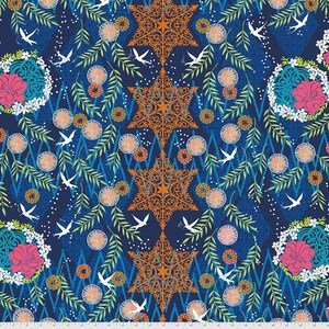Enchanted by Valori Wells-Indigo-Mfg. Free Spirit - Mfg. # PWVW015.INDIGO - Premium Cotton Fabric - Sold by Half Yard Cuts