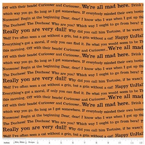 Mad Masquerade by J. Wecker Frisch-Wavy Words Orange-Riley Blake Designs-Mfg #C11963-ORANGE-Premium Cotton Fabric-Sold by Half Yard Cuts