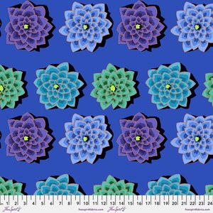 Kaffe Fassett - Blue Shadow Flower Premium Cotton Fabric by Free Spirit - Manufacturer Item #PWGP187.BLUE - sold by half yard