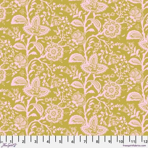 Parisville DejaVu by Tula Pink - Hazelnut French Lace - Mfg Free Spirit - Mfg #PWTP193.HAZELNUT-Premium Cotton Fabric-Sold by Half Yard Cuts
